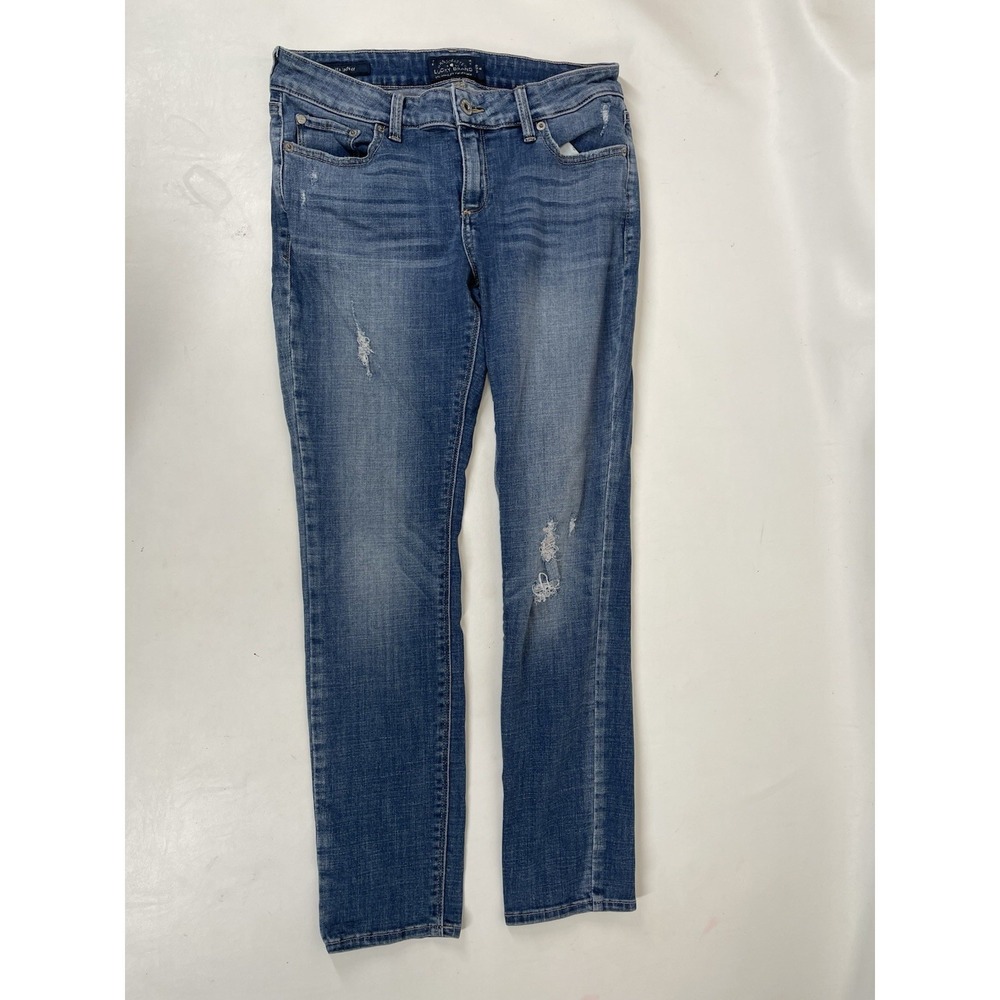 Lucky Brand Handcrafted Lolita Skinny Distressed Denim Jeans Womens 6/28 Blue